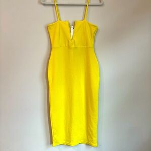 Misguided Bright Yellow Pencil Dress